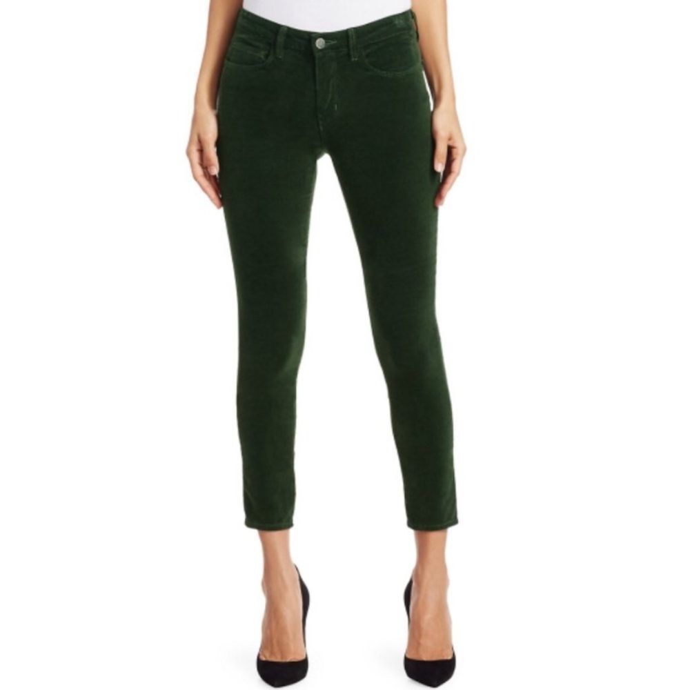 L'AGENCE New Margot High Rise Skinny Luxe Velvet Size 25 Retails $245 Co…